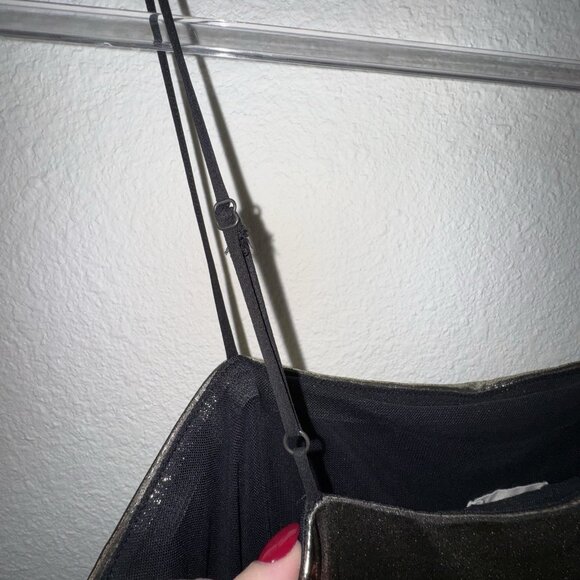 Urban Outfitters Silence + Noise Drita Dress Women’s L Gold Metallic Mini Slip - Picture 3 of 9